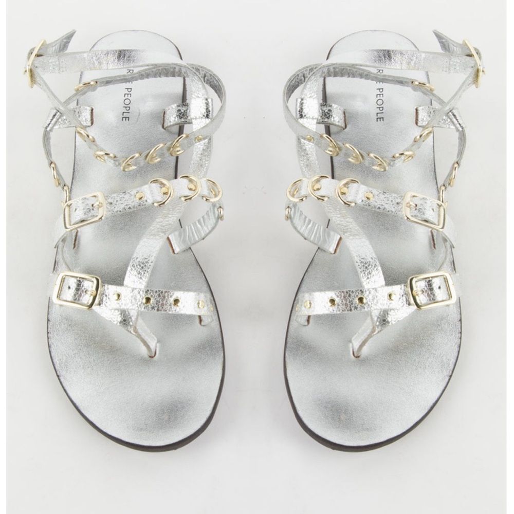 FREE PEOPLE Women’s Midas Touch Sandals Silver NIB Size 9